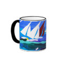 'Sailing Boats' Ringer Mug mug