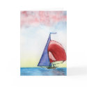 Sailing Greeting Card by Ametisti Sailing Greeting Card