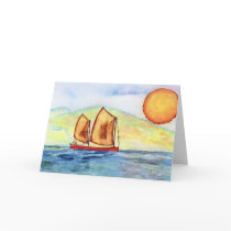 Sailing Greeting Card by Ametisti Sailing Greeting Card