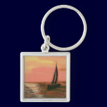 Sailing in the orange sky keychains