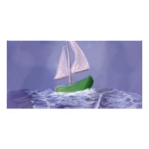 Sailing into a Midnight Storm Personalized Photo Card