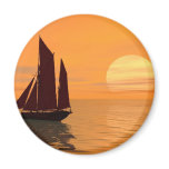 Sailing into the sunset magnets