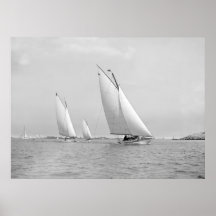 Sailing Near Marblehead, 1901 Print