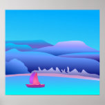 Sailing on a lake poster