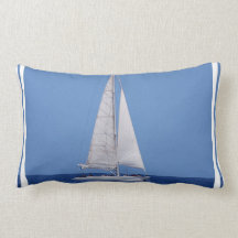 Sailing on the Ocean Blue Throw Pillow