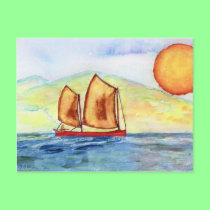 Sailing Postcard by Ametisti Sailing Postcard