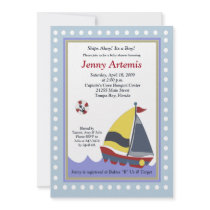 Sailing Sailboat Boat Nautical Baby Shower 5x7 invitations by allpetscherished Sailing Sailboat Boat Nautical Baby Shower 5x7 invitations