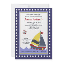 Sailing Sailboat Boat Nautical Baby Shower 5x7 invitations by allpetscherished Sailing Sailboat Boat Nautical Baby Shower 5x7 invitations