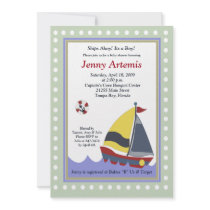 Sailing Sailboat Boat Nautical Baby Shower 5x7 invitations by allpetscherished Sailing Sailboat Boat Nautical Baby Shower 5x7 invitations