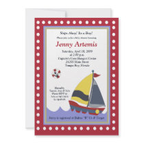 Sailing Sailboat Boat Nautical Baby Shower 5x7 invitations by allpetscherished Sailing Sailboat Boat Nautical Baby Shower 5x7 invitations