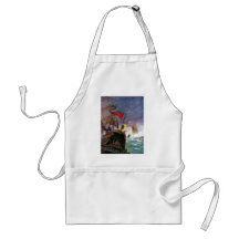 Sailing Ships in a Stormy Sea Aprons