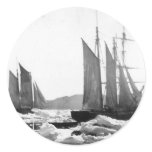 Sailing Ships in an Ice Field - 1869 Photo Sticker