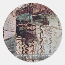 Sailing Ships In The Wave-Agitated Water Round Stickers