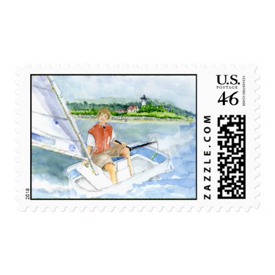 sailing stamp by lesliezemsky