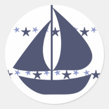 Sailing Stars Round Sticker