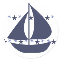 Sailing Stars Round Sticker