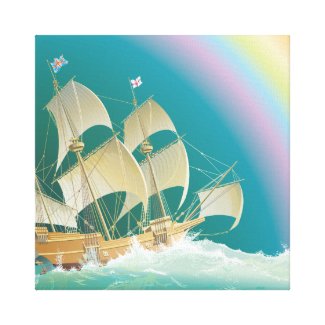 Sailing the Sea Rainbow wrapped canvas 