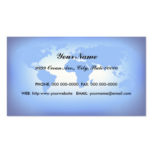 Sailing the World Business Card (back side)