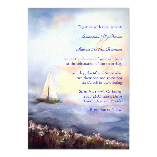 Sailing Together Beach Wedding Invitations