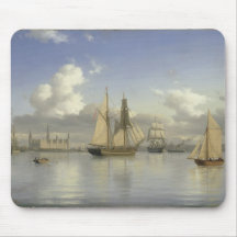 Sailing Vessels off Kronborg Castle, Sweden, 1880 Mouse Pads