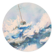 Sailing Watercolor Stormy Seas Stickers