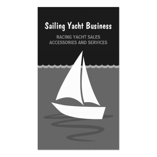 Sailing Yacht Sail Boat Boating Business Cards (front side)