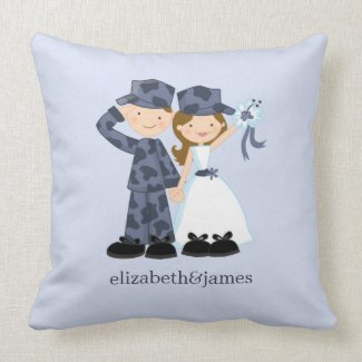 Sailor and Bride Military Wedding Custom Pillow
