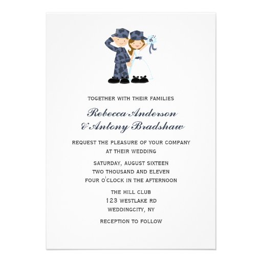 Sailor and Bride Wedding Invitations (front side)