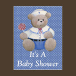 Sailor Bear Invitation Postcard postcards