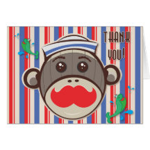 Sailor Sock Monkey Thank You Card