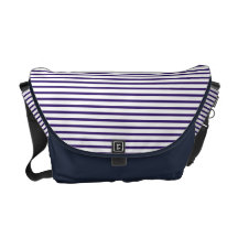 Sailor Stripes - Navy Blue and White Commuter Bags