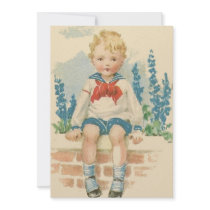 Sailor Suit Boy Birthday Party Invitation