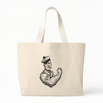 SAILOR WITH ANCHOR TATTOO TOTE BAG