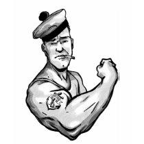 SAILOR WITH ANCHOR TATTOO t-shirts