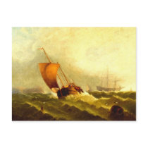 Sailors in a storm postcard