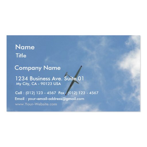 Sailplane Business Card Templates (front side)