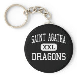 Saint Agatha - Dragons - High - Redford Michigan Keychain