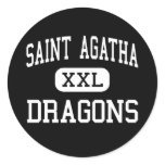Saint Agatha - Dragons - High - Redford Michigan Round Stickers
