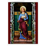 Saint Agnes (Agnes of Rome) - Stained Glass Art Card