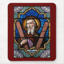 Saint Andrew (Apostle Andrew) Stained Glass Art Mouse Pad