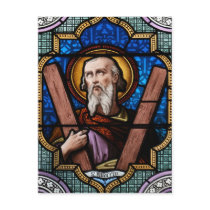 Saint Andrew (Apostle Andrew) Stained Glass Art Postcards