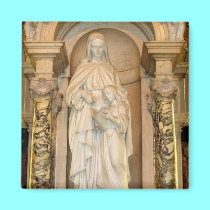 Saint Anne & Child Mary Statue magnets by Artists4God Saint Anne & Child Mary Statue magnets