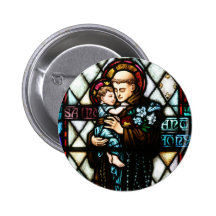 Saint Anthony of Padua Holding a Child Pinback Buttons