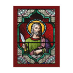 Saint Bartholomew (the Apostle) Stained Glass Art Postcard