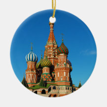 Saint Basil's Cathedral Moscow Russia Christmas Tree Ornaments