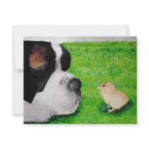 Saint Bernard and Baby Chick Custom Invitation