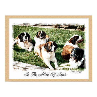 Saint Bernard Art Print by DogsByDezign