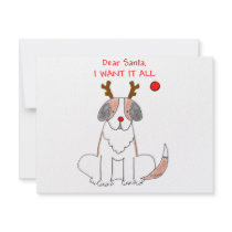 Saint Bernard Dear Santa Custom Invites