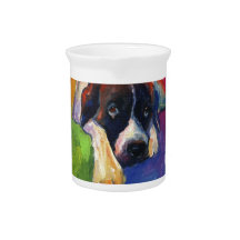 Saint Bernard Dog gift items art painting Pitcher