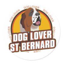 Saint Bernard Dog Lover Round Sticker
